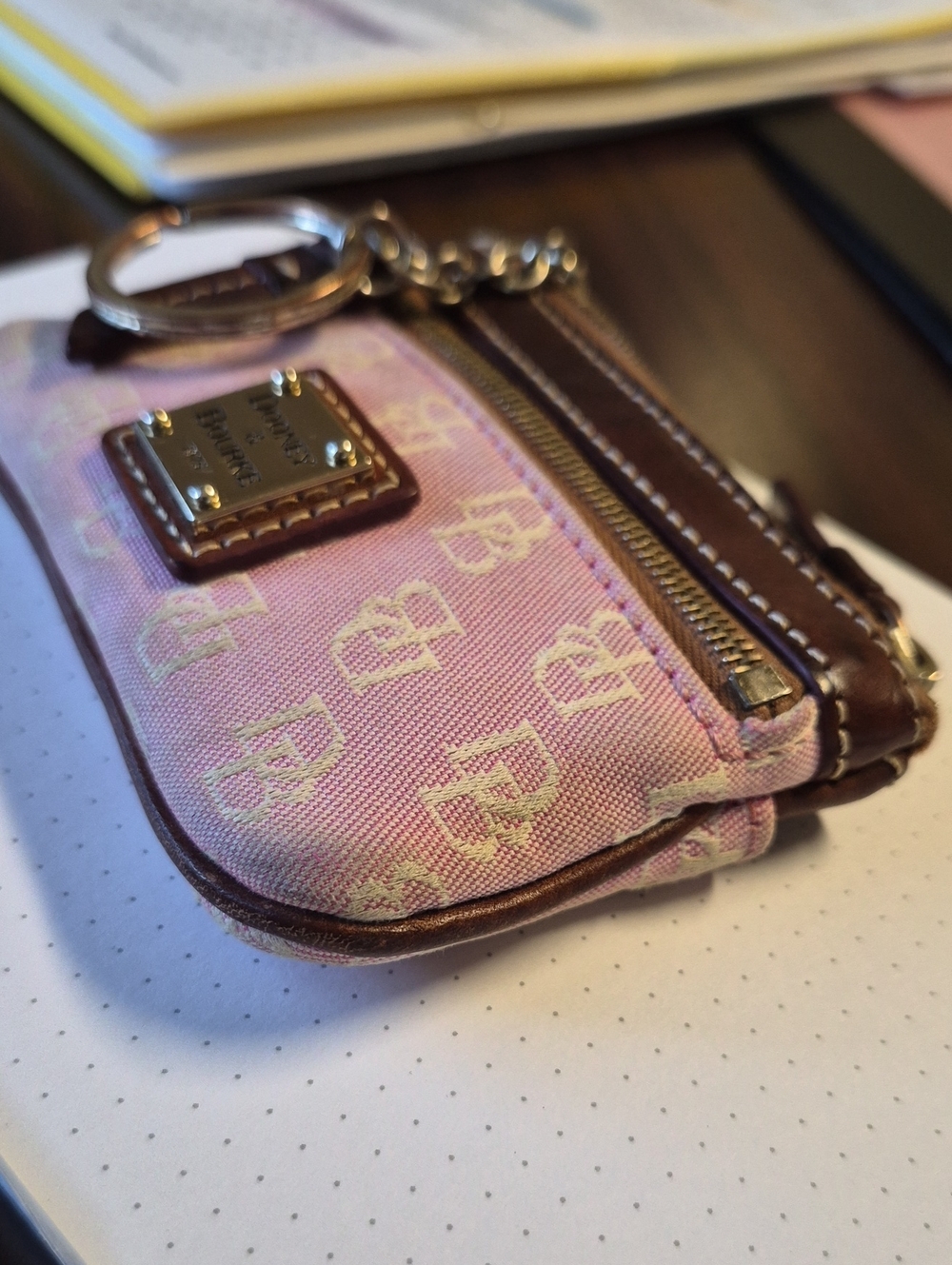 Dooney & Bourke Leather & Canvas Pouch/Wallet - Picture 4 of 13